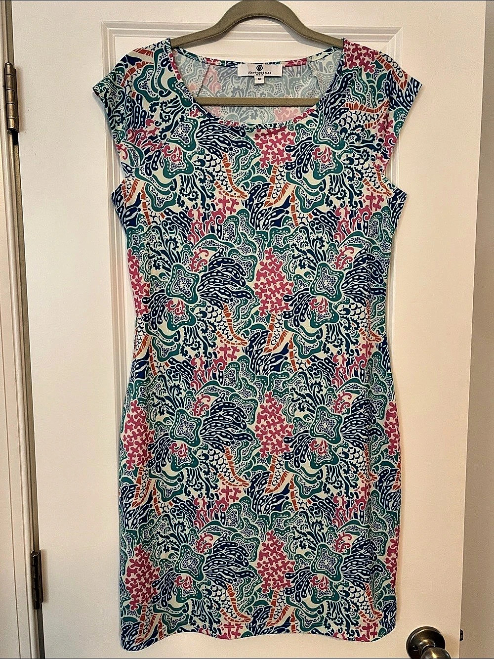 Jean-Pierre Klifa Floral Mini Dress in Blue & Pink Size Medium Like New